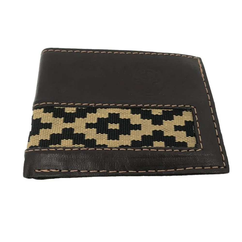 Wallet Leather Wallet Brown Black‎ Beige Credit Card Bifold Leather And Woven